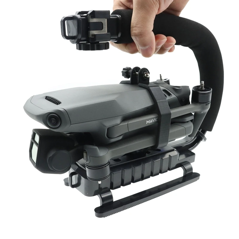 Handheld Stabilizer Bracket Video Action Stabilizing Handle Grip with Hot-Shoe Mount for dji Mavic 3, 2, Pro, Air 2/2S X3UF