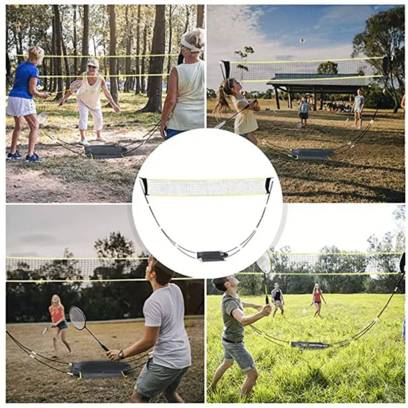 Filet de Badminton Portable avec support, sac de transport, pliable, pour volley-ball, Tennis, livraison directe