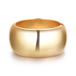 Simple Design Smooth Alloy Cuff Bracelets For Women Statement Jewelry Classic Big Bangle Manchette Punk Accessories