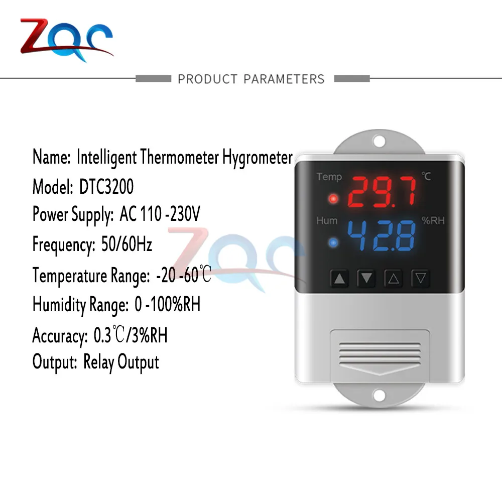 AC 110-220V Thermometer Hygrometer Temp Humidity Controller Hygrostat Thermostat SHT20 Probe for Aquarium Incubator Refrigerator