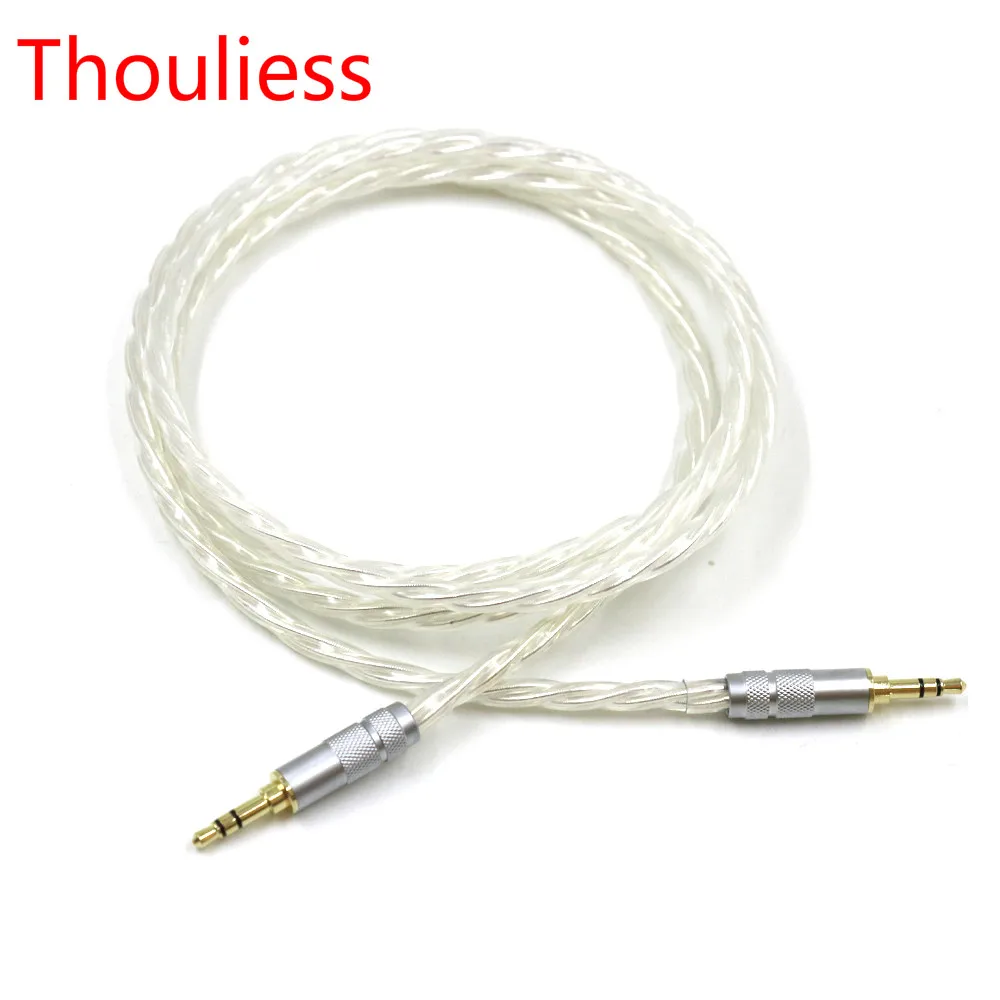 Thouliess Odin Silver Plated 3.5mm 3pole Male to Male AUX Cable 3.5 Jack to Jack Adapter Upgrade Headphone Mobilephone Wire