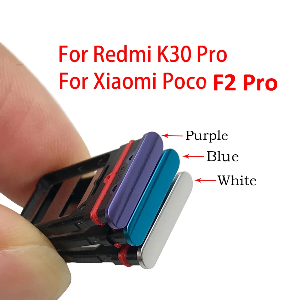 NEW For Xiaomi POCO F2 Pro / Redmi K30 Pro Nano Sim Card Holder Tray Dual SD Card chip slot drawer Replacement Part