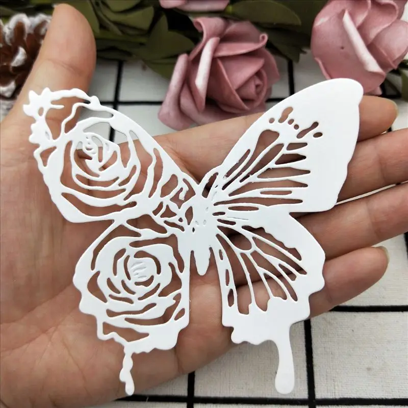 Rose edge butterfly Metal Cutting Dies Large size Scrapbooking For wedding Card Making DIY Embossing Cuts New Craft Pattern