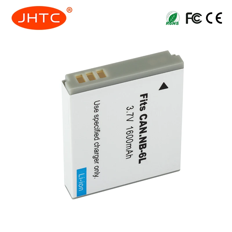 JHTC 1600mAh NB 6L NB6L Batteria per Canon Power shot Camera SX520 HS SX530 SX600 SX610 SX700 SX710 IXUS 85 95 200 210 105