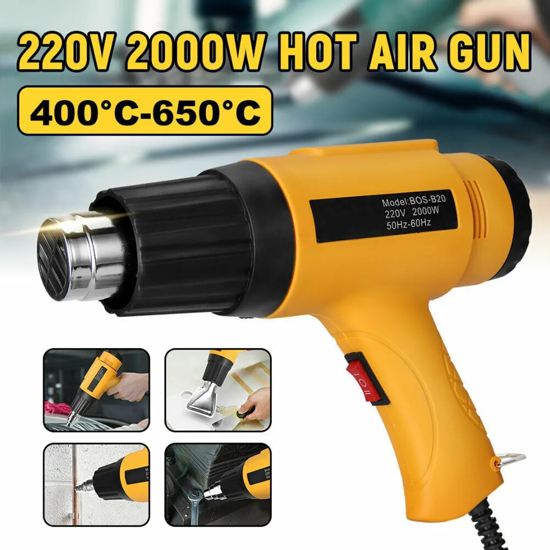 

New 2000W Electric Heat Gun Adjustable Temperature Hot Air Heating Machine + Nozzle