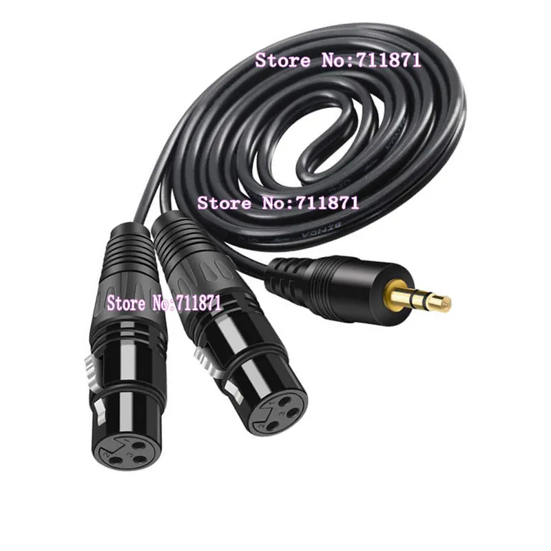 Canhão de cabo de áudio, 3 polos, linha de áudio 3.5, macho, xlr fêmea, cabo de linha de áudio 3.5mm