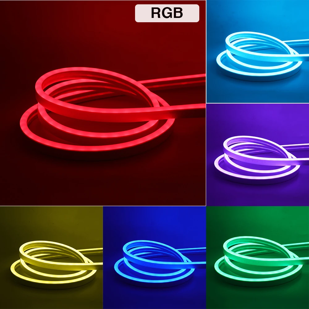 DC 12V RGB Neon Strip Size 6x12mm Waterproof SMD 3535 96 LEDs/m Flexible Tape Ribbon LED Strip Light For Home Decoration