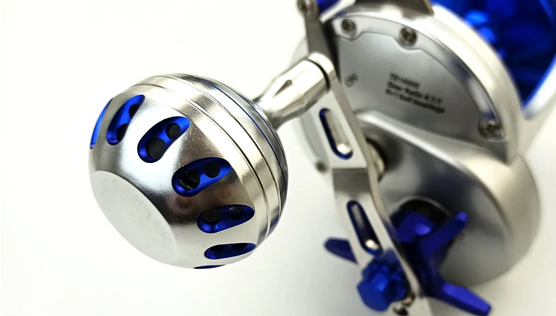 TR10000 Full Metal Heavy Trolling Reel Strong 30kg Drag Power Blue See Boat Fishing Big Drum Reel Right Hand Baitcasting Reel