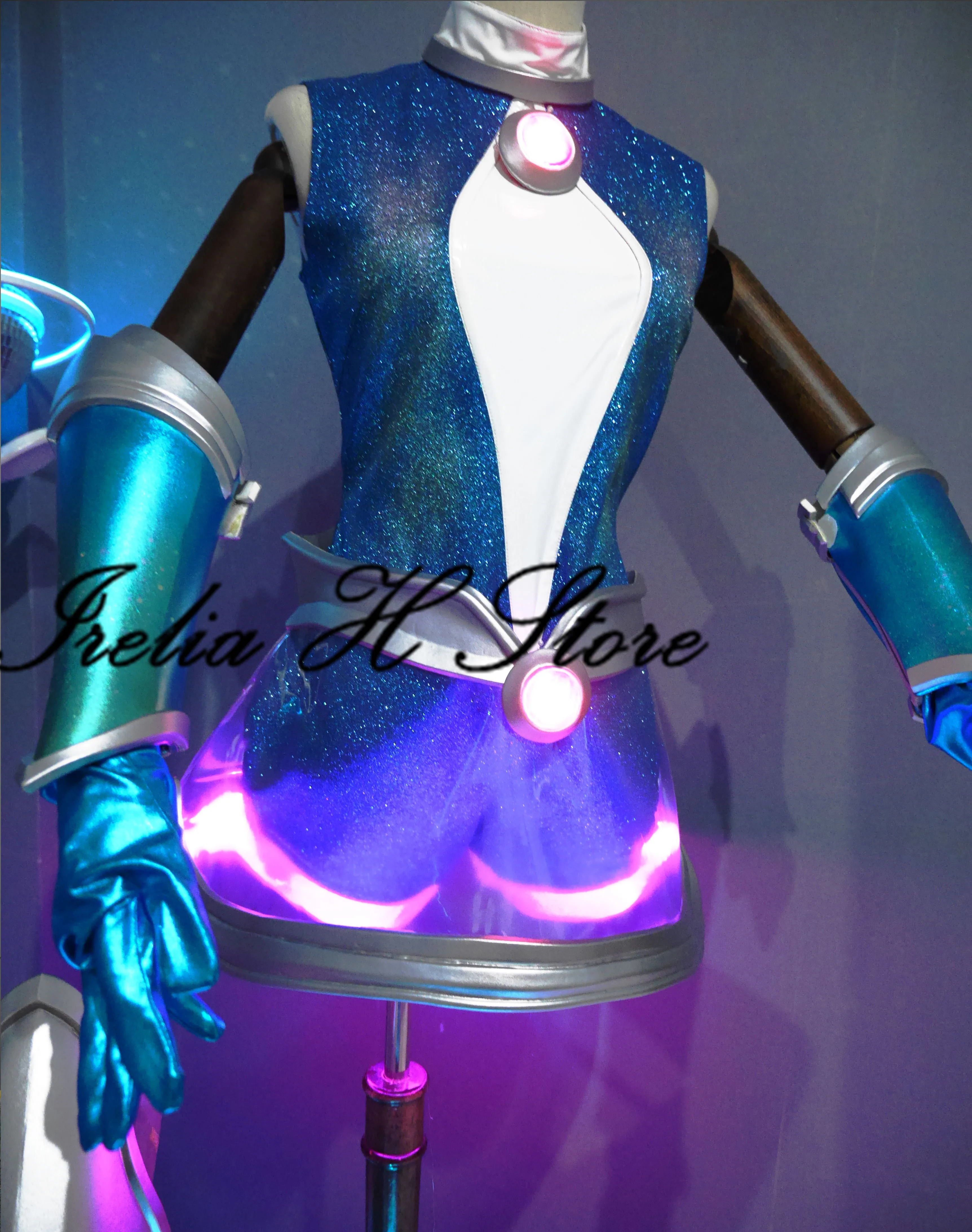 Irelia h store-fantasia rgb do espaço 2021, kit completo de cosplay com personalização/tamanho