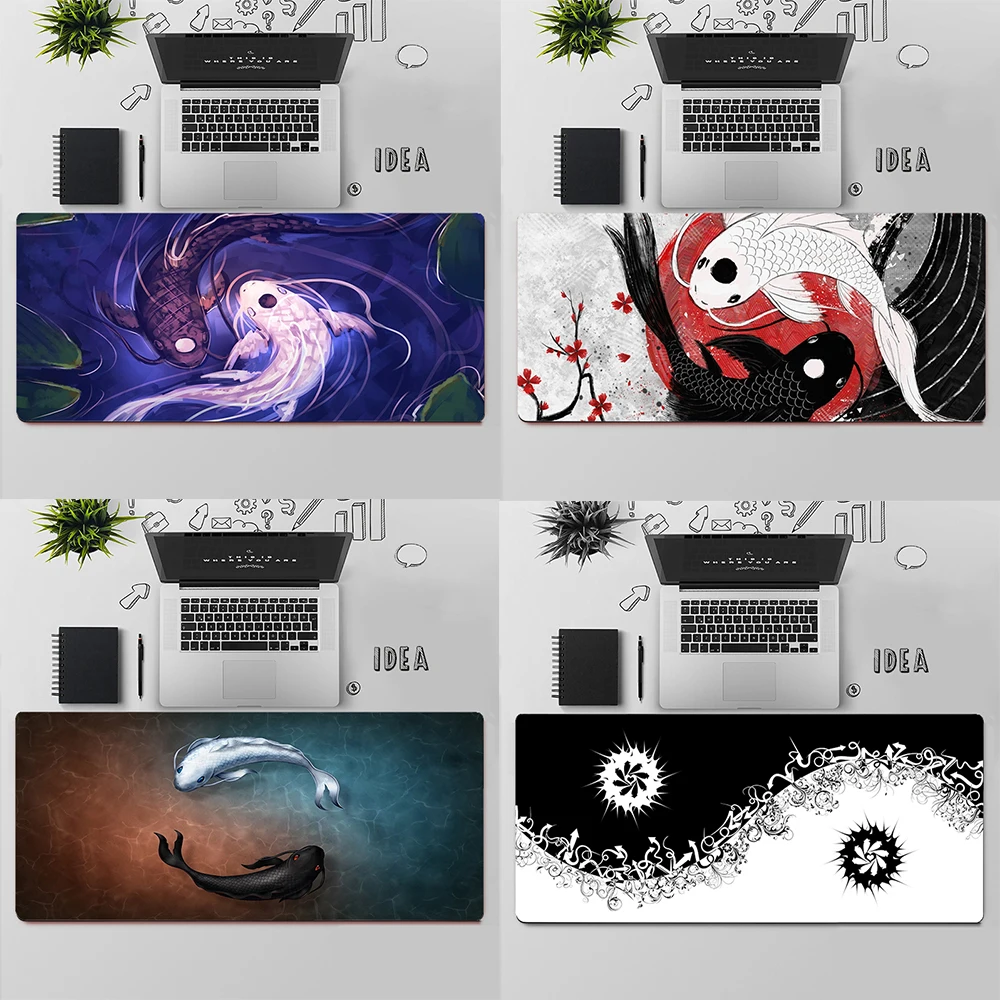 Tapete do rato do jogo grande mouse pad computador gamer tapete do rato último airbender peixe yin yang mousepad teclado tapete de mesa mause almofada