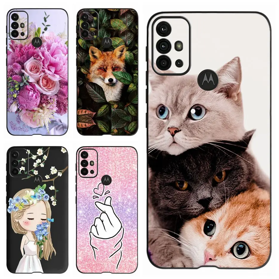 For Motorola Moto G10 G30 Case Cute Cartoon Cat Cover Soft Silicone Phone Cases For Motorola G30 G10 Moto G30 Cover Coque Fundas