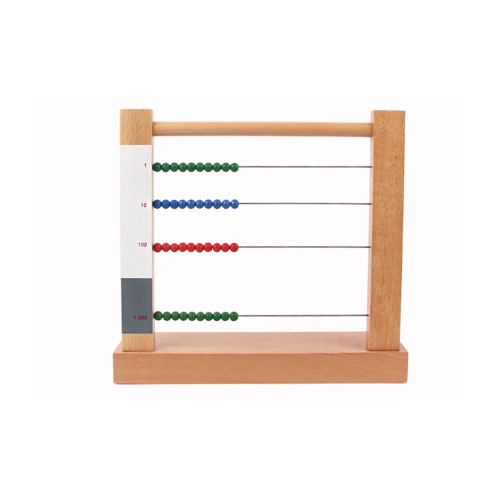 나무 주판 몬테소리 구슬 프레임 수학 교육 장난감 어린이를위한 계산 게임 수학 교육 보조 학습 도구