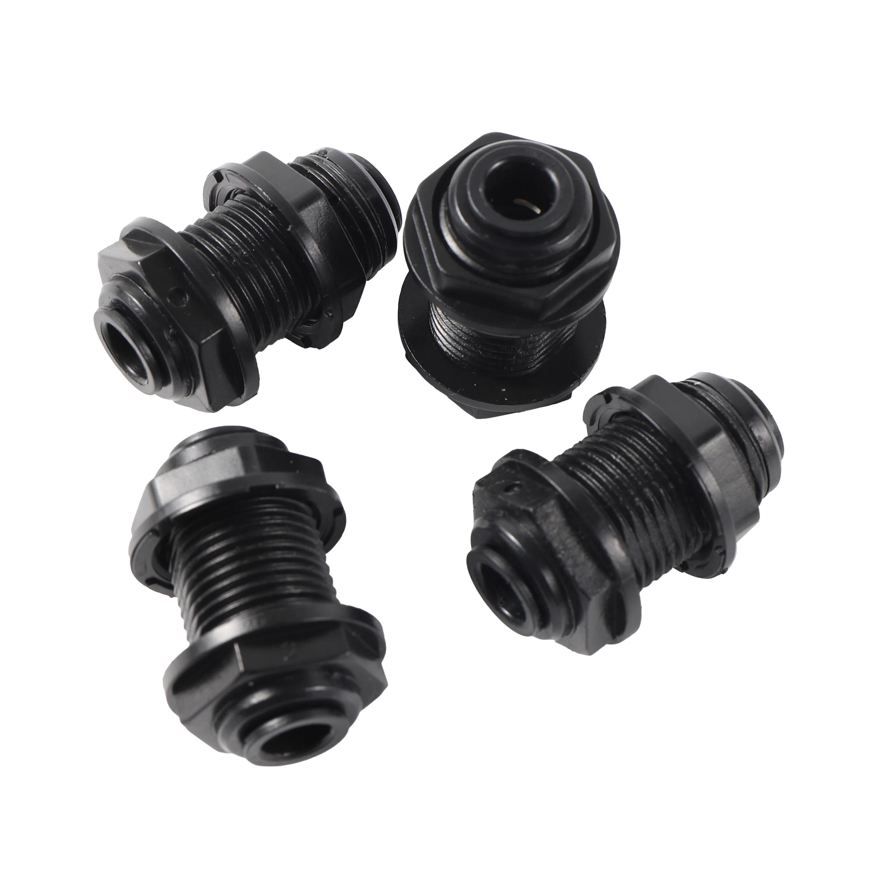 1/4\'\' OD Tube Black Bulkhead Connector Reptile Aquarium Garden Irrigation Water Pipe Joint RO Water Adapter Quick Connector