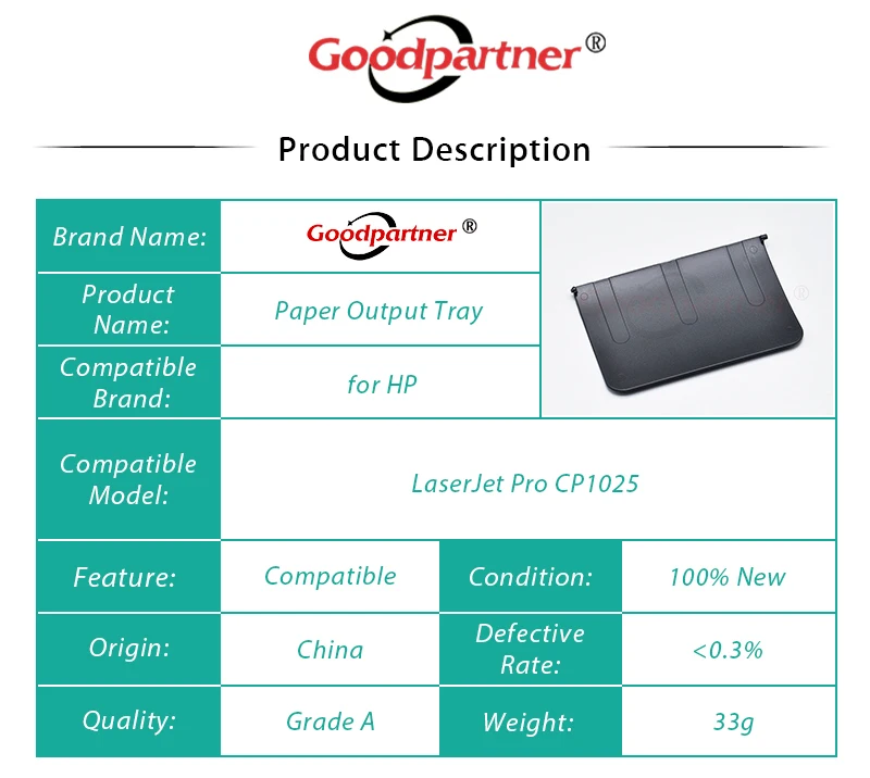 1X Paper Output Delivery Tray for HP LaserJet Pro CP1025 CP1025nw Color Printer