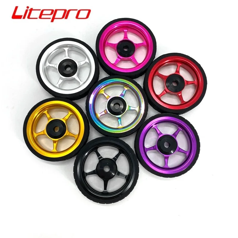 1Pair Litepro Widening And Thickening Easywheel For Folding Bike For Brompton Rear Cargo Racks Easy Wheel