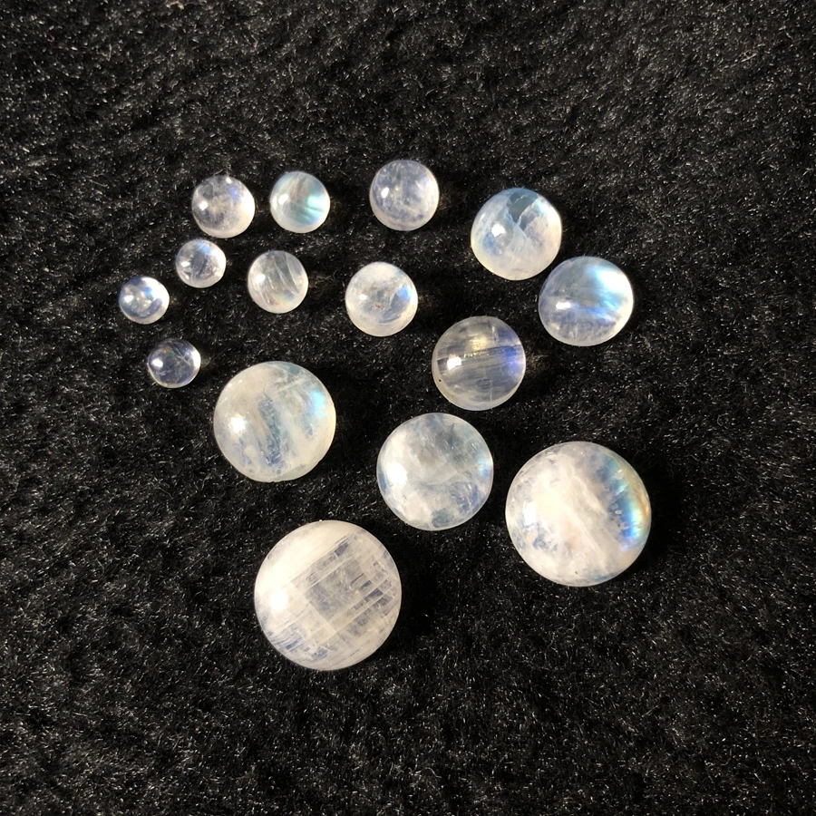 100% Natural Rainbow Moon stone Bead,Blue flash Moonstone Bead Cabochon Ring Face 4mm 6mm 8mm 10mm 12mm Round Cabochon 5pcs/lot