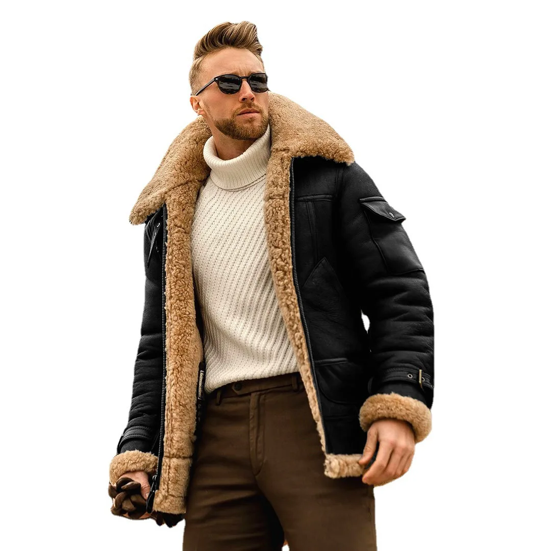 Autumn And Winter New Fur Men\'s Coat Thickened Jacket Men Outerwear