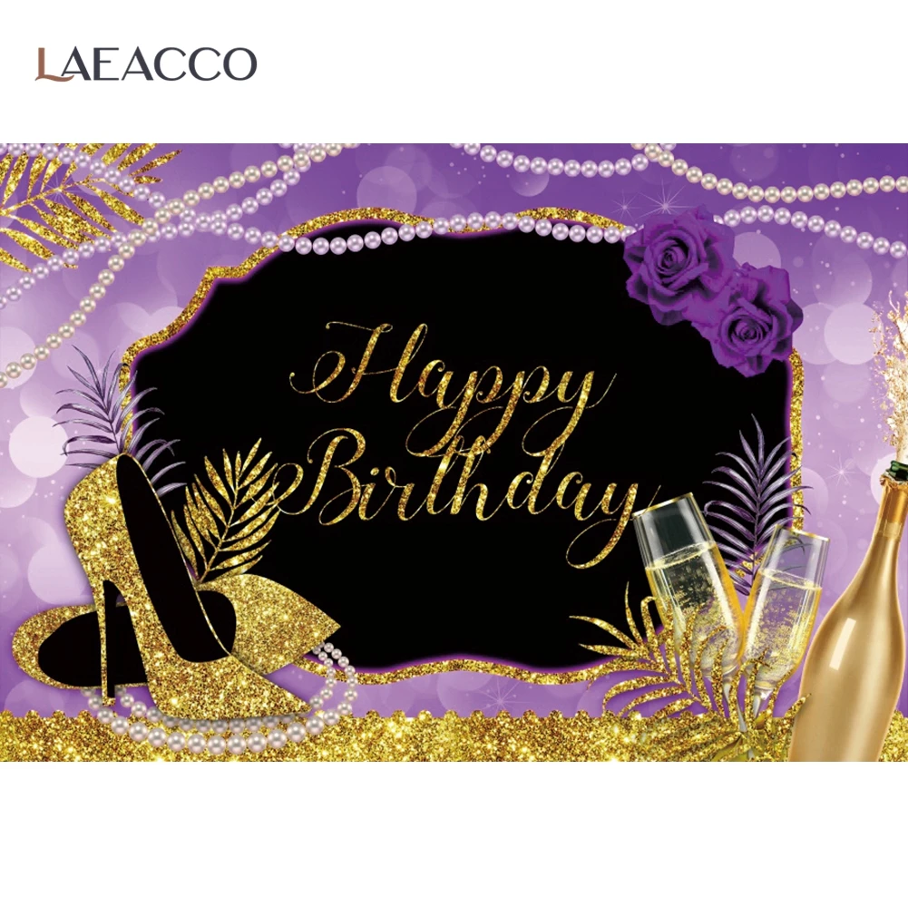 Laeacco-خلفية لامعة ذهبية للنساء ، خلفية لحفلات أعياد الميلاد ، وخلفية للشمبانيا ، والزهور ، واللؤلؤ ، والتصوير الفوتوغرافي ، واستوديو الصور