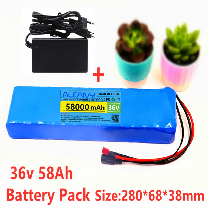 10S3P 36V 58ah Battery E-bike Battery Pack 18650 Li-Ion Battery 600W High Power and Capacity 42V Motorcycle Scooter with Charger