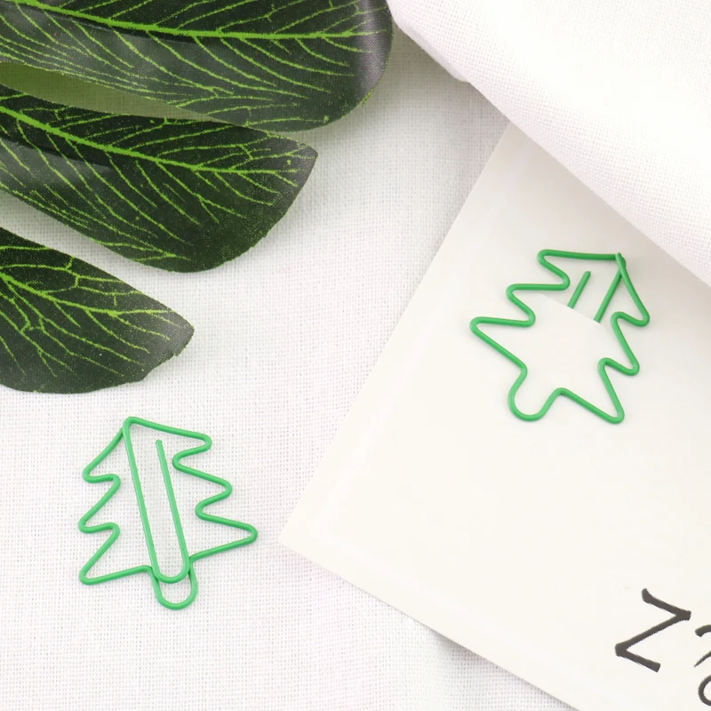 Christmas Tree Modeling Paper Clip Green Tree Paper Clip Office Stationery Bookmark Paper Clips Papeleria Office Accessories