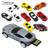 Sports Car USB Flash Drive 128GB Metal Pen Drive 8GB 16GB 32GB 64GB Pendrive 256GB Memoria USB Memory Sitck Disk Storage Device