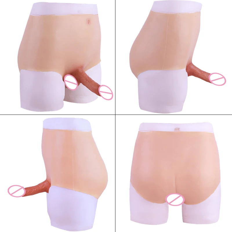 Silicone Realistic Fake Pants Hip Enhancer Fake Buttock Briefs Crossdressing Underwear for Crossdresser Shemale Transgender