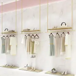 Clothing store ceiling hanger wall display rack children's ring gold women's shelf