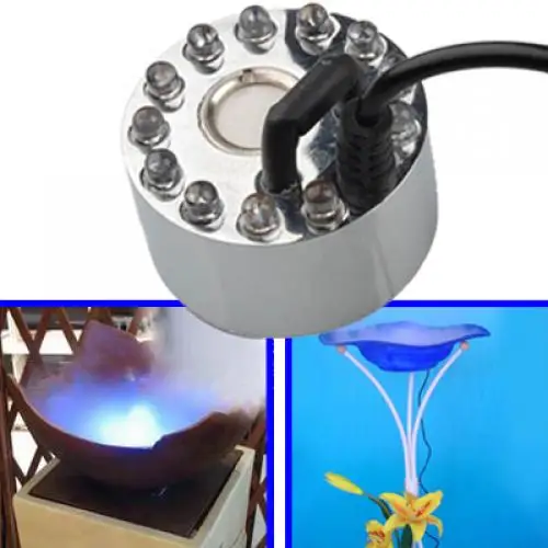 Mist Maker 12 LED Mister Fogger Water Fountain Pond Fog M hine, Mini Size for Halloween and Other Holidays Decor