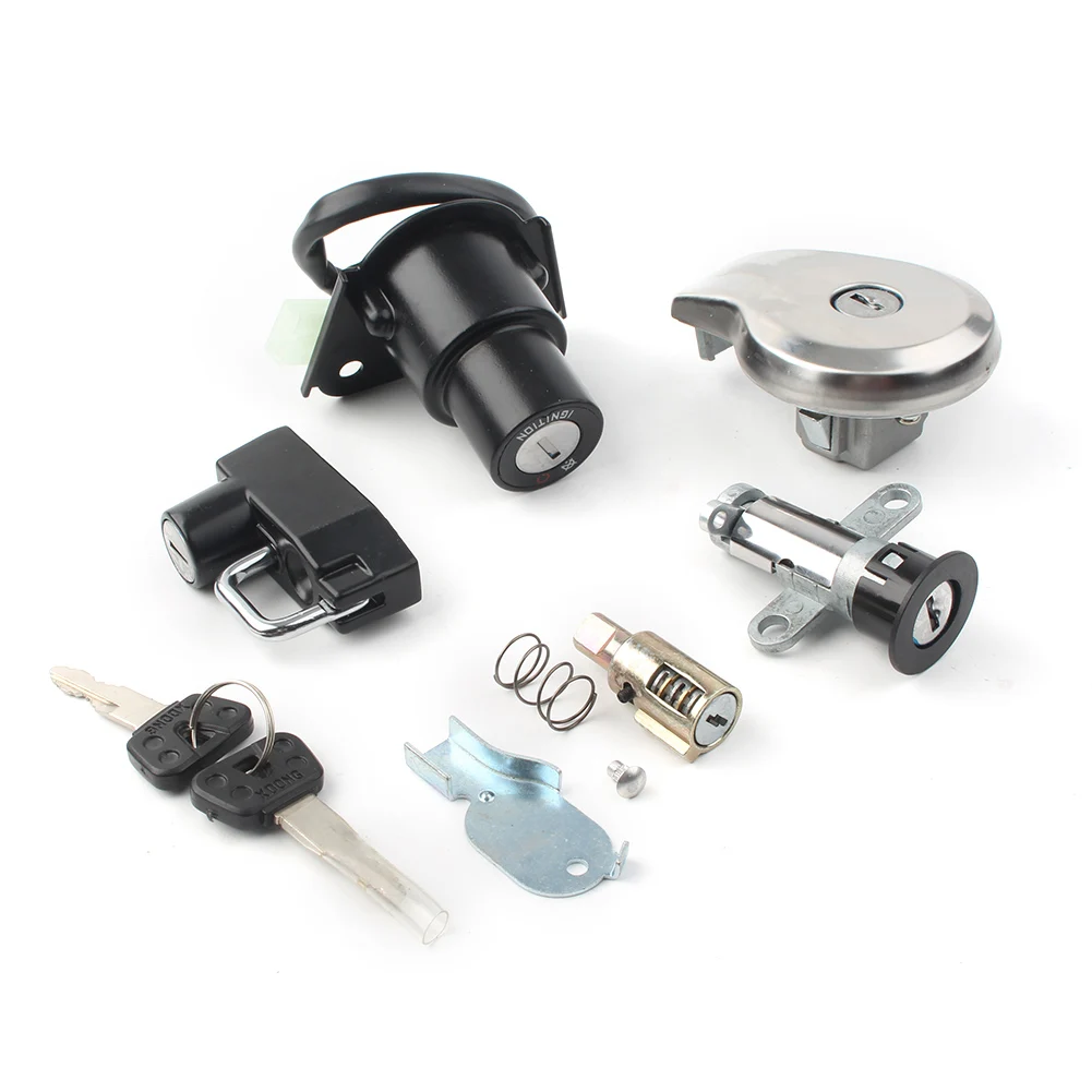 Motorcycle Ignition Switch Seat Steering Helmet Lock Fuel Gas Cap Tank Cover 2 Keys For Yamaha XV250 XV125 Virago XV535 XV240