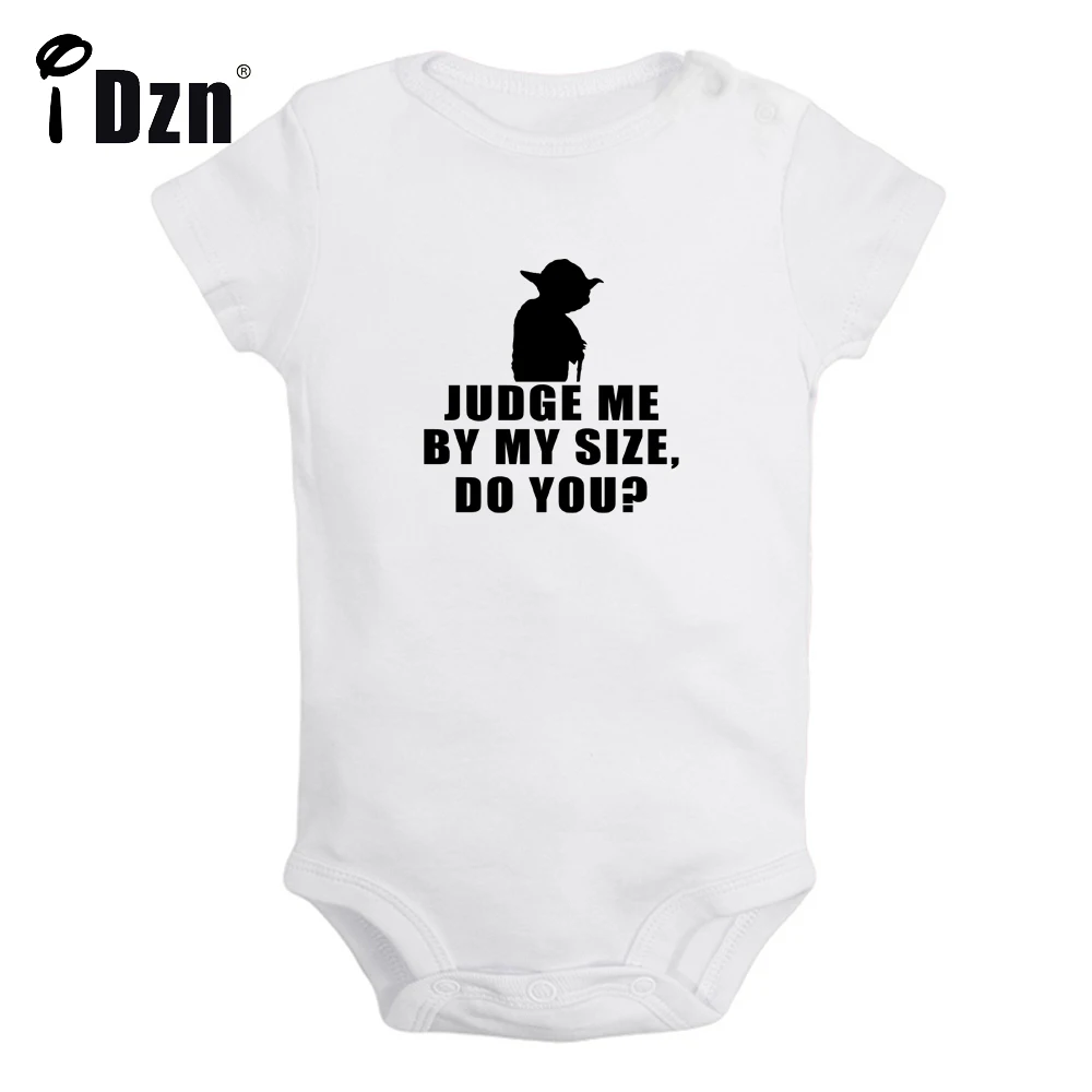 IDzn Bé Bé Trai Bé Gái Ngộ Nghĩnh Mùa Hè Bodysuit Phán Xét Tôi Được Mỹ Kích Thước Bạn In Hình Quần Áo Dễ Thương Rompers Tay Ngắn jumpsuit