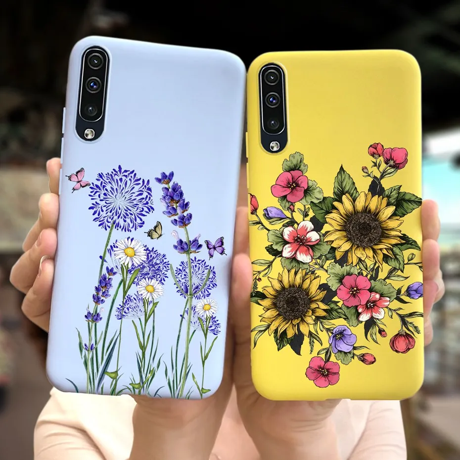 Luxury Flower Case For Samsung Galaxy A50 A30 Case Liquid Silicone Soft TPU Back Cover For Samsung A50S A30S A 50 30S Funda Cute