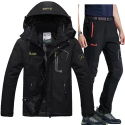 Winter Ski Suit Men Waterproof Fleece Snow Jacket and Pants Thermal Warm Coat Outdoor Mountain Snowboard Wear Male Overalls