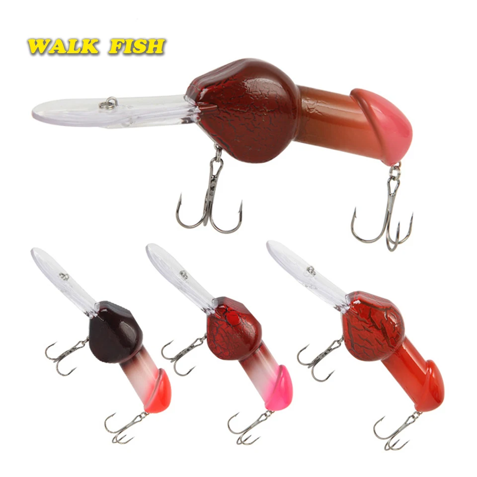 WALK FISH New Fashion Fishing Lure Minnow 140mm 26.5g Penis Swim Funny Rattle Crankbait Spinner Bass With Hook Fishing Tool