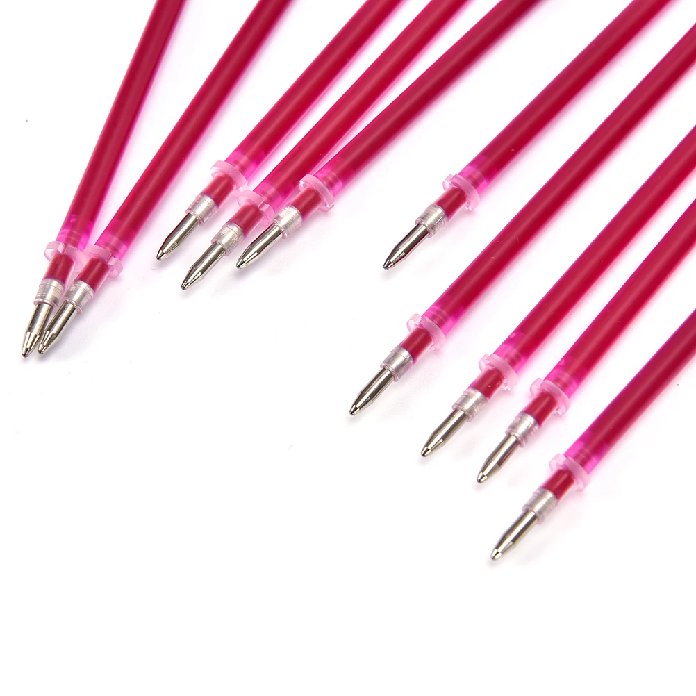 10Pcs Heat Erasable Refill Pens Disappearing Fabric High Temperature Marker Pen For Patchwork Fabric PU Leather Mark Sewing Tool