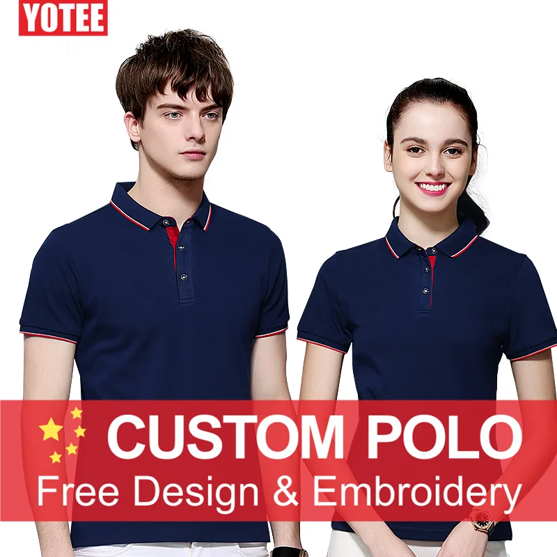 YOTEE 2020 Embroidery Custom polo shirt Uniform Company Group Team Print Photo/Logo Short Sleeve polo homme Women and Men 5XL