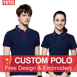 YOvolatilité-Polo brodé personnalisé pour hommes et femmes, uniforme à manches courtes, photo et logo College, groupe de société, équipe, 5XL, 2020