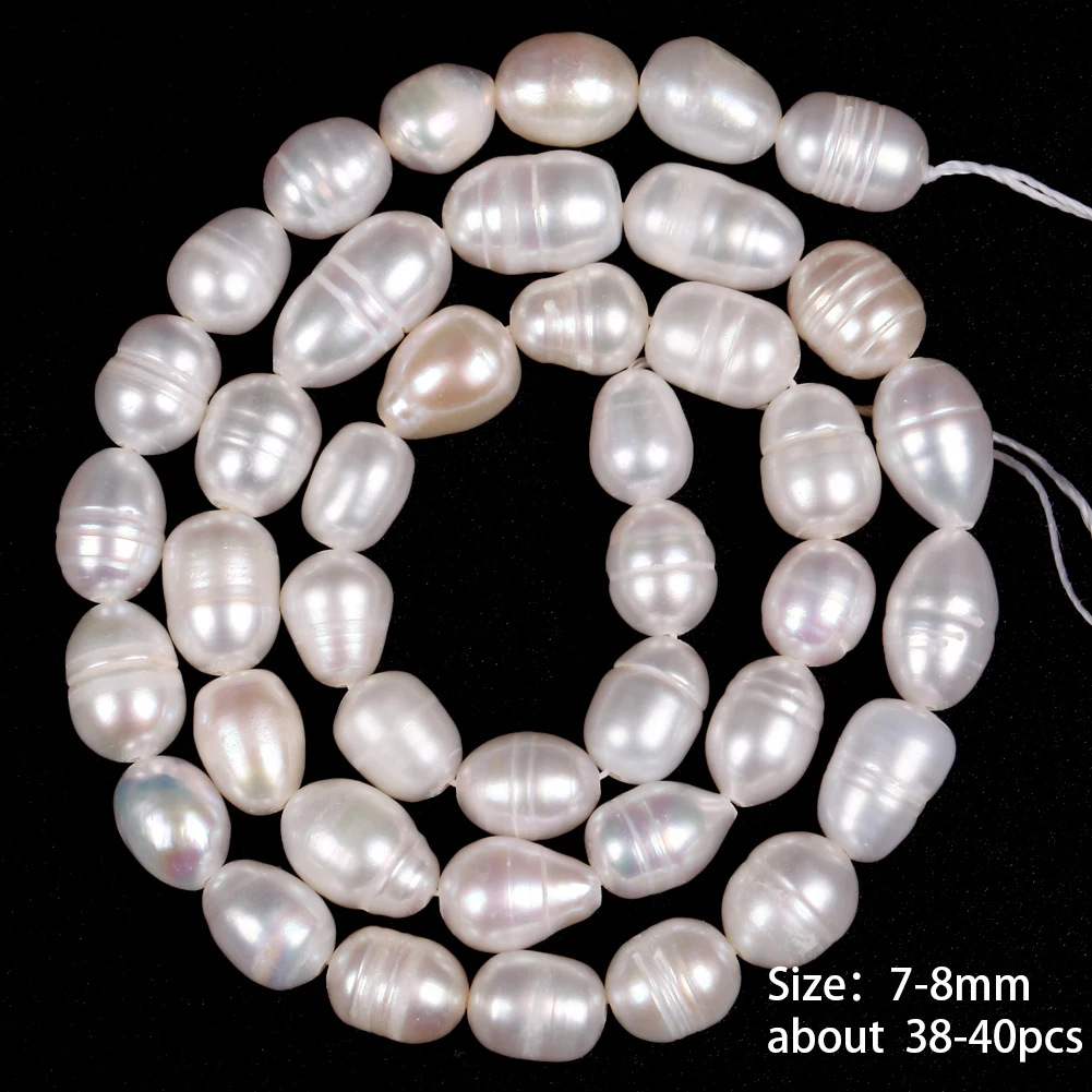 NONE Natural Freshwater Baroque Pearl Loose White 7-8mm 6