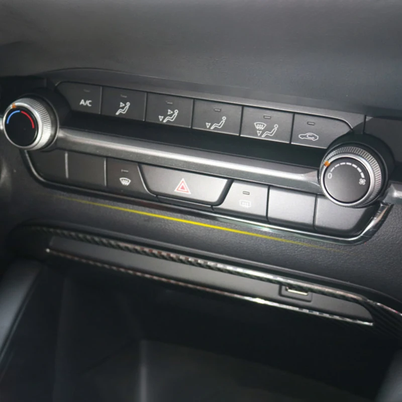 For Mazda 3 BP 2019 2020 2021 2022 2023 2024 2025 Stainless Steel Car Central Control Conditioner Trim Strips Cover Accessories view 3
