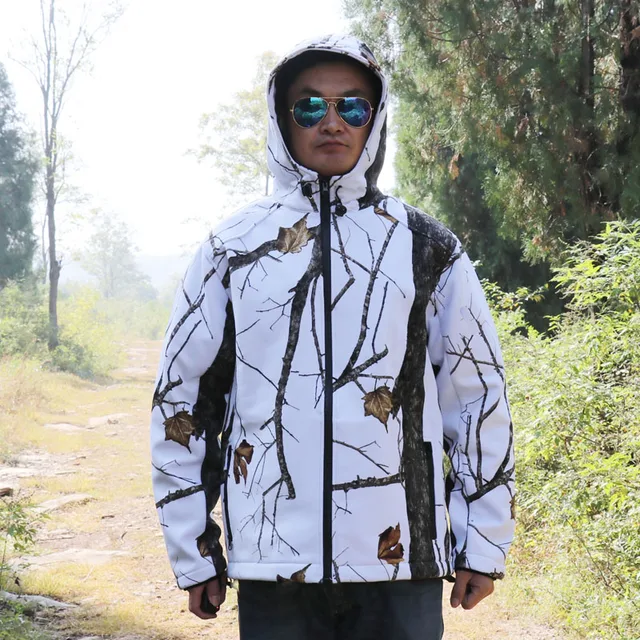 TAD taktyczna kurtka Softshell w kamuflażu śnieżnym wodoodporne ciepłe polarowe kurtki myśliwskie jesienno-zimowa odzież wierzchnia Ghillie garnitury męskie