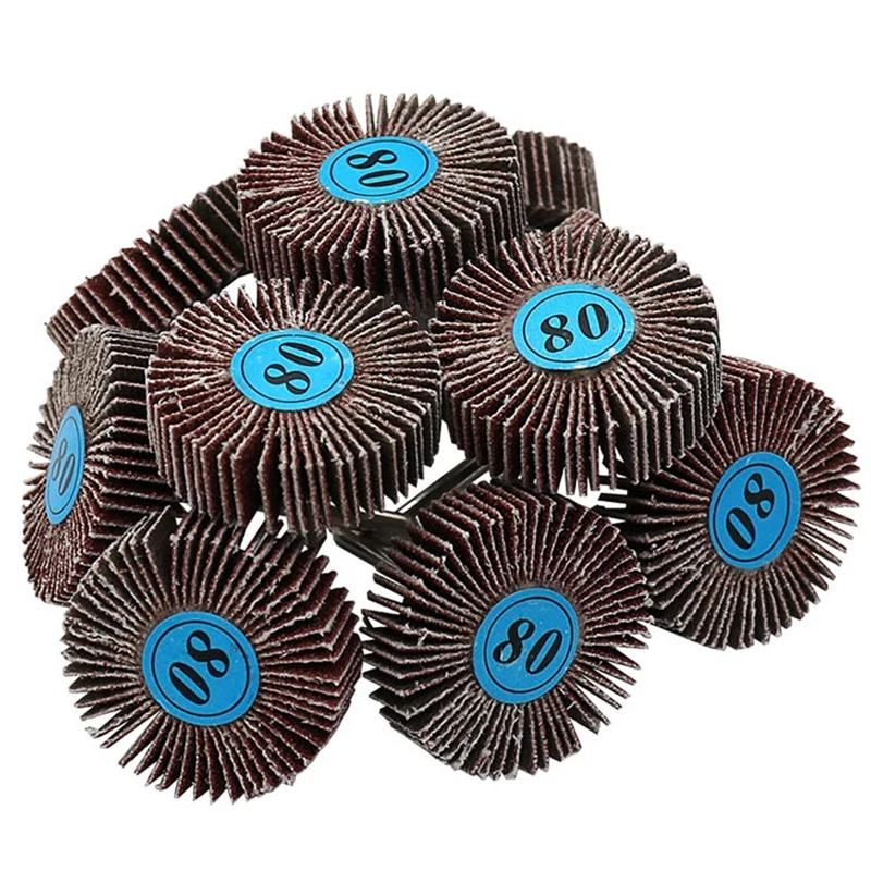 10Pcs Schuren Schuurpapier Flap Wiel Disc Set (80 Grit) handvat Sluiter Wiel Polijsten Wiel Voor Dremel Power Rotary Gereedschap