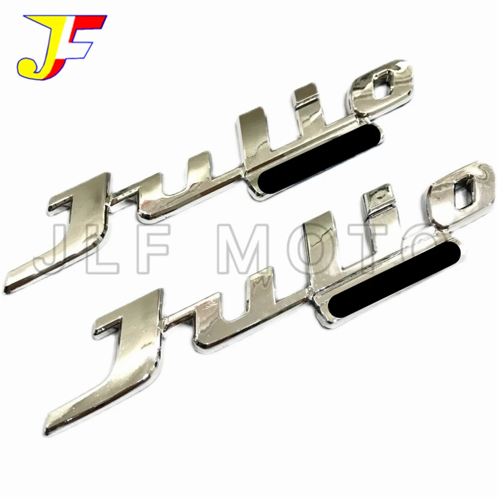 2PCS Motorcycle Fairing Body Components Sticker Stereoscopic 3D Plating Logo Body Sticker For HONDA DIO AF52 Julio AF52E Scooter