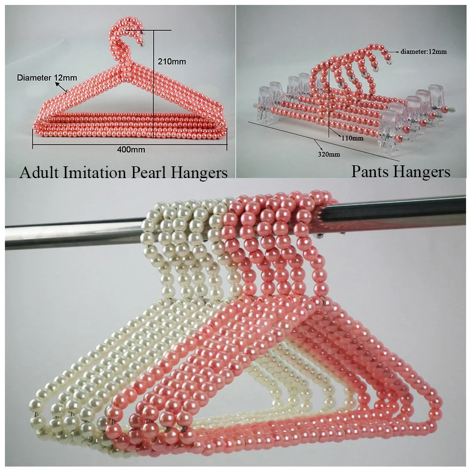 10 Pack Original Factory Sale Household Sotrage Colorful Plastic Beads Hangers Women Garment Store Lady Clothes Hanger