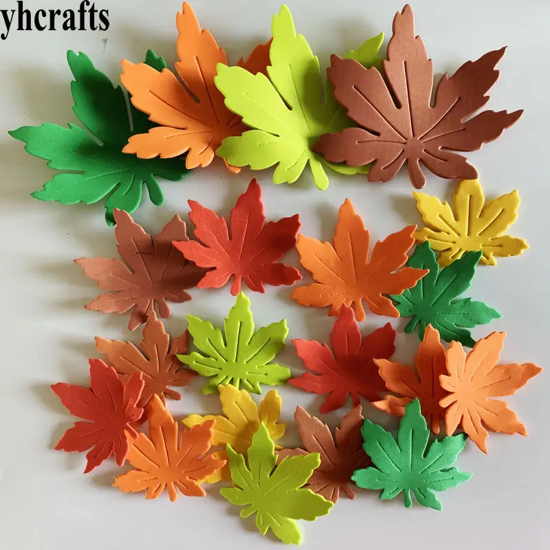 1bag/LOT Foam maple leaf shape Thanksgiving Day crafts Autumn decoration Harvest Festival Creative activity kit Wall decoration