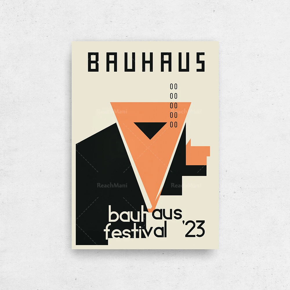 Affiche Bauhaus, affiche d'exposition Bauhaus, Bauhaus imprimable, art mural géométrique, impression Bauhaus moderne du milieu d