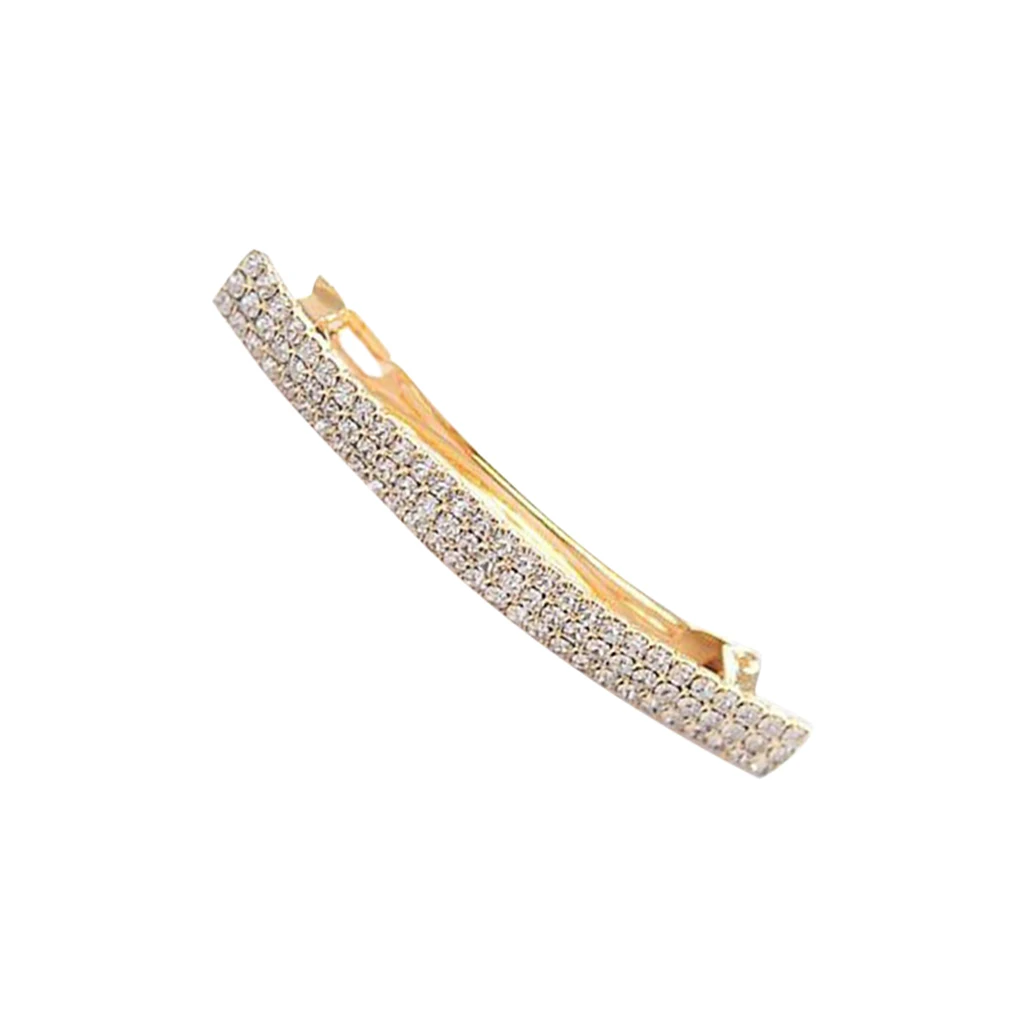 Rhinestone Rectangle French Barrette Hairpin Automatic Spring Clips