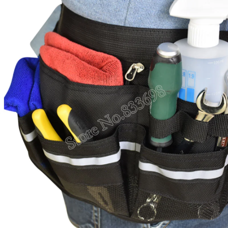 Cleaning Tool Storage Bag Hotel Restaurant KTV Multi Pockets Waist Bag Garden Tool Organizer with Adjustable Belt