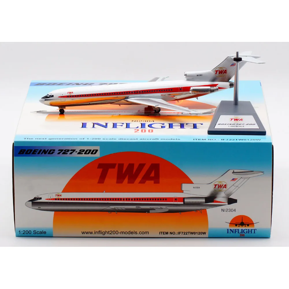 1:200 Alloy Collectible Plane Gift INFLIGHT IF722TW0120W TWA Airlines Boeing B727-200 Diecast Aircraft Jet Model N12301