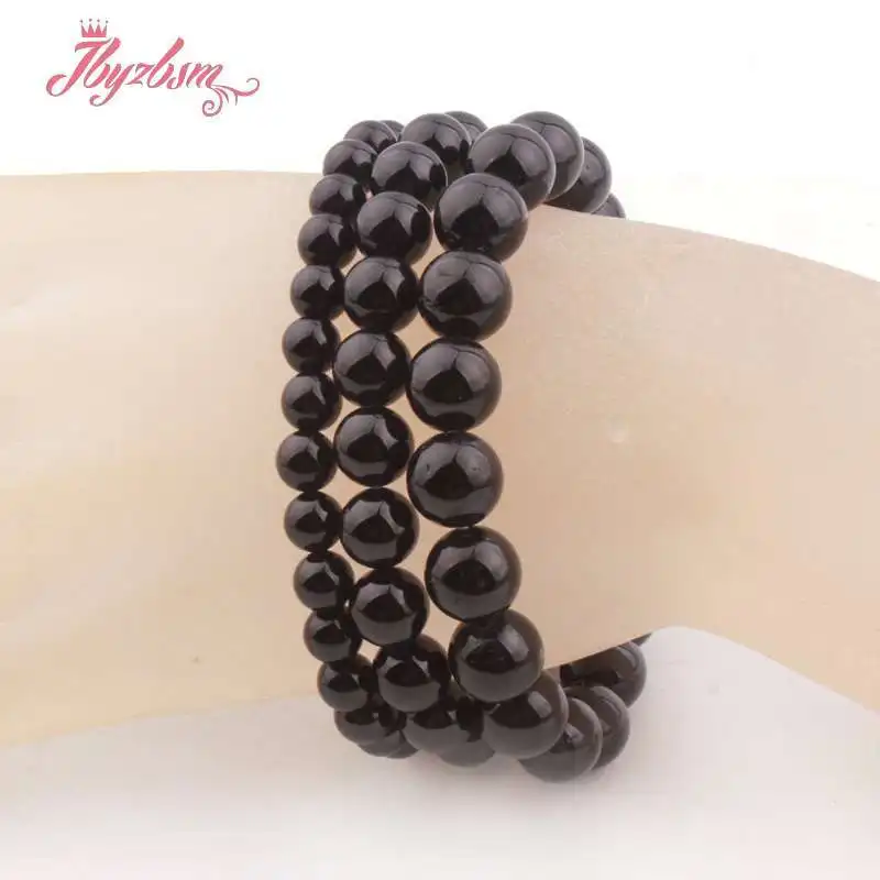 

Natural Stone Bracelet AA Grade Black Tourmaline 100% Natural Round Beads 6/8/10mm For Women Gift Fashion Jewerly Bracelet 7"