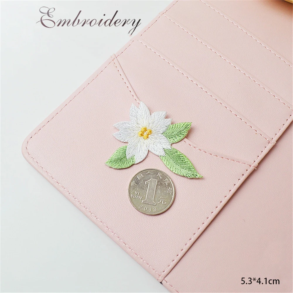 AHYONNIEX Cherry Flower Petal Patches Iron on Applique Small Patch for Clothes Fabric Iron to Stick DIY Coat Jeans Accessories