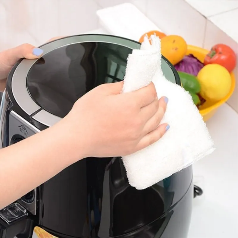 Anti-Grease Bamboo Dish Cloth Kitchen Cleaning Cloth Washing Towels Magic Micro Fiber Wiping Rags Dishcloth Scouring Pad